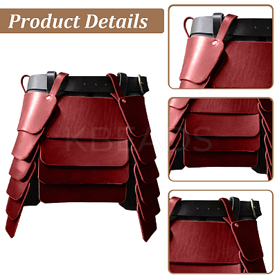 Medieval Viking PU Leather Belt Skirt AJEW-WH20077-031B-1