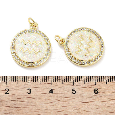 Brass Micro Pave Clear Cubic Zirconia Pendants KK-L213-032G-1