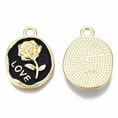 Rack Plating Alloy Enamel Pendants PALLOY-N172-063A-1