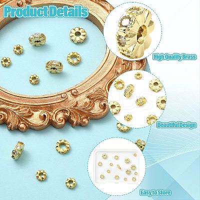 15Pcs 3 Styles Brass Cubic Zirconia Spacer Beads KK-CJ0003-84-1