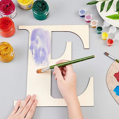 Letter E Shape Unfinished Wood Slices DIY-GA0001-13-1