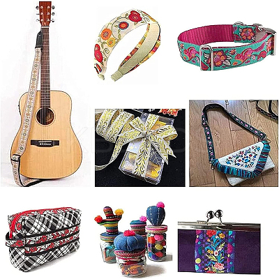 7M Flat Ethnic Style Polyester Ribbons OCOR-WH0003-010B-1
