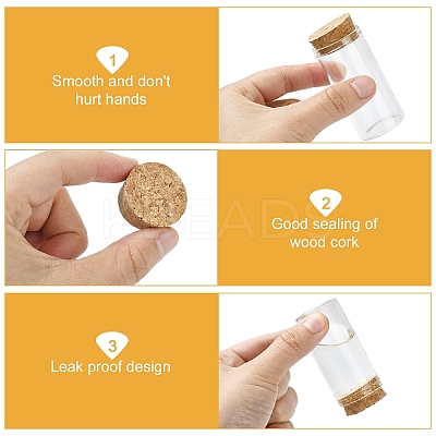 15Pcs 3 Styles Glass Cork Bottles Ornament DIY-YW0016-09-1