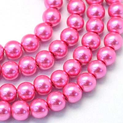 Baking Paint Glass Pearl Bead Strands X-HY-Q003-3mm-54-1