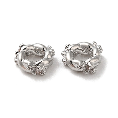 Brass Micro Pave Cubic Zirconia Beads KK-P239-29B-P-1