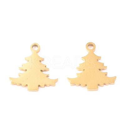 Christmas 304 Stainless Steel Charms STAS-O142-18G-1
