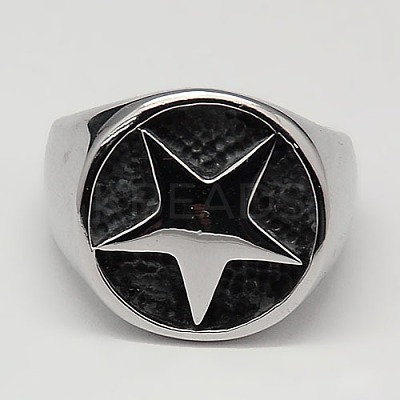 Tarnish Resistant Unique Men's Wide 304 Stainless Steel Rings RJEW-F006-032-21mm-1