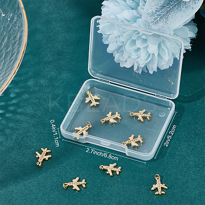10Pcs Brass Micro Pave Clear Cubic Zirconia Pendants ZIRC-BBC0001-27-1
