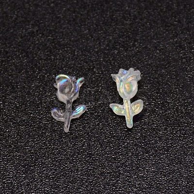 Resin Rose Flower Nail Art Charms MRMJ-WH0079-15-1