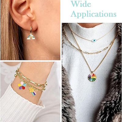 40Pcs 10 Styles Alloy Enamel Pendants ENAM-YW0005-54-1
