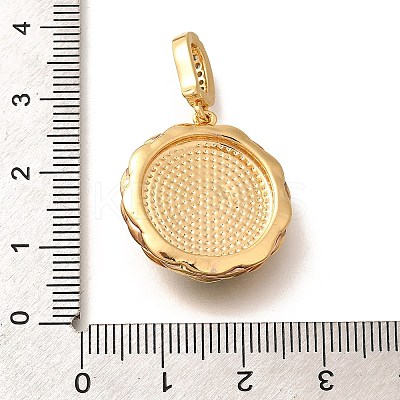 Brass Micro Pave Cubic Zirconia Pendents KK-R212-03G-03-1
