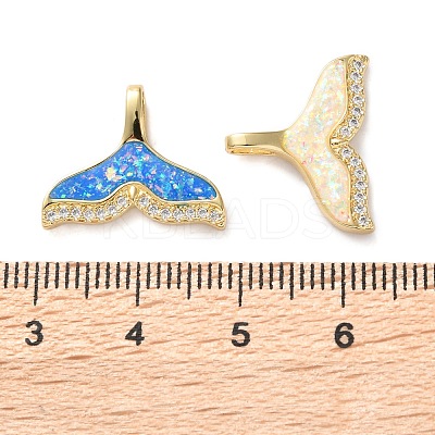 Brass Micro Pave Clear Cubic Zirconia Pendants KK-S048-05G-1