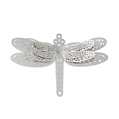 304 Stainless Steel Crystal Rhinestone 3D Insect Connector Charms STAS-H236-11B-P-1