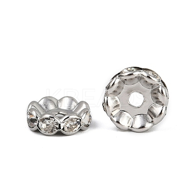 Brass Rhinestone Spacer Beads RB-A014-L10mm-01P-1