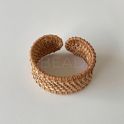 Rattan Braided Cuff Bangles WGEC89A-01-1