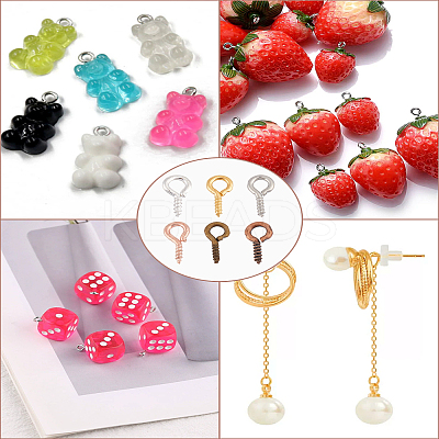 480Pcs 6 Colors Iron Screw Eye Pin Peg Bails IFIN-LP0001-46-1