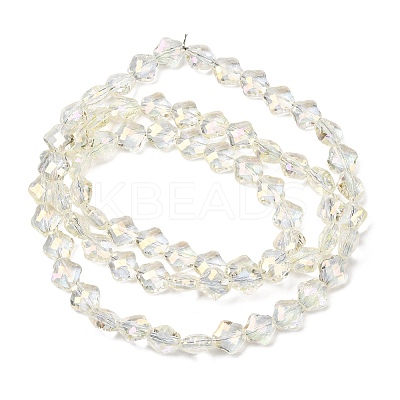 Electroplate Transparent Glass Beads Strands GL-CBA7A17-02A-05-1
