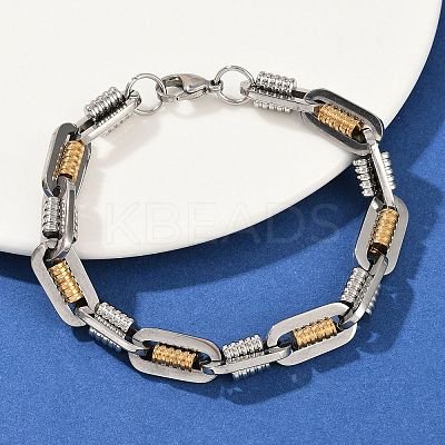 201 Stainless Steel Twisted Chain Bracelets for Women BJEW-B143-12GP-1