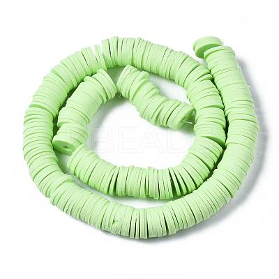 Flat Round Handmade Polymer Clay Beads CLAY-R067-12mm-24-1