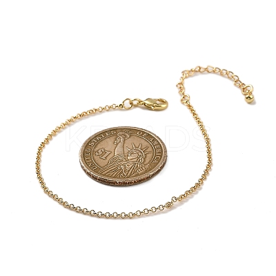 Brass Rolo Chain Bracelets for Women BJEW-G735-05G-1