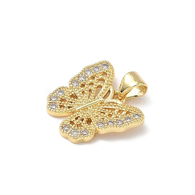 Brass Micro Pave Cubic Zirconia Charms KK-Q068-09D-G-1
