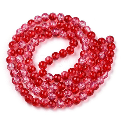 Transparent Crackle Baking Paint Glass Beads Strands X2-DGLA-T003-01A-08-1
