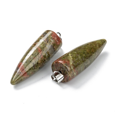 Natural Mixed Gemstone Pointed Pendants G-D040-01P-B-1