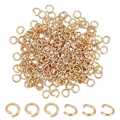 240Pcs 304 Stainless Steel Open Jump Rings STAS-UN0029-58-1