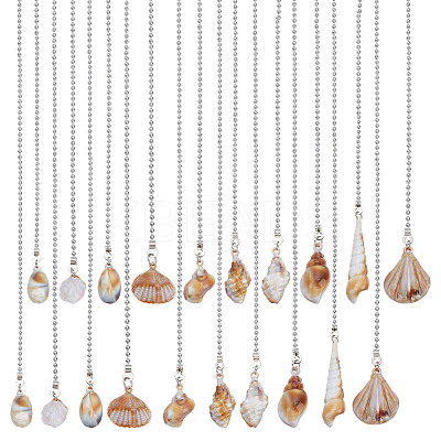 20Pcs 10 Styles Opaque Acrylic Shell Charms Ceiling Fan Pull Chain Extenders PALLOY-HY00061-1