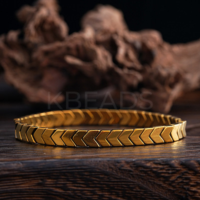 Synthetic Non-magnetic Hematite Beads Stretch Bracelets for Men LS-RT8592-1