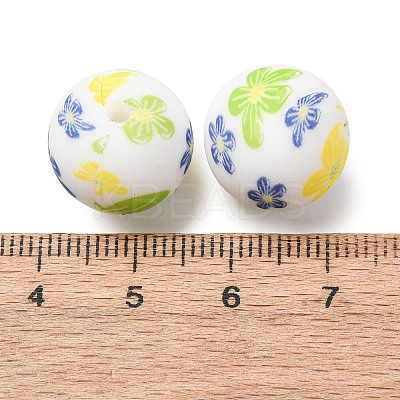 Food Grade Eco-Friendly Printed Silicone Beads SIL-A013-01A-25-1