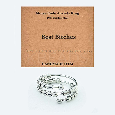 304 Stainless Steel Rotating Cuff Rings FS-WG14209-02-1