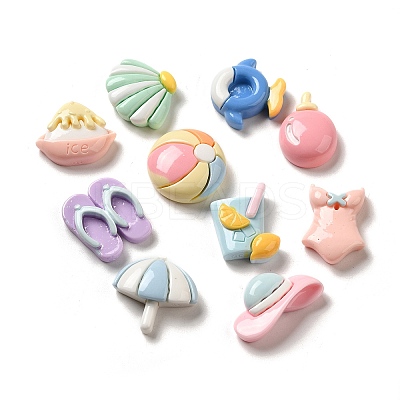 Beach Theme Opaque Resin Decoden Cabochons RESI-D009-05-1