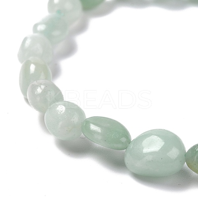 Natural Amazonite Beaded Stretch Bracelets BJEW-F414-02B-03-1