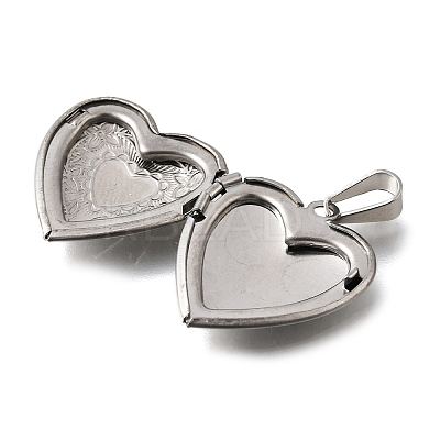 316 Stainless Steel Locket Pendants STAS-C123-02A-P-1