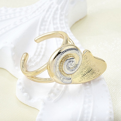 Brass Cuff Rings for Women RJEW-G347-09G-1