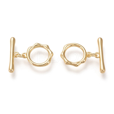 Brass Toggle Clasps KK-F820-05G-1