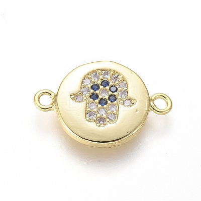 Brass Micro Pave Cubic Zirconia Links Connectors ZIRC-I032-36G-1