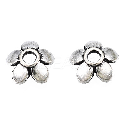Tibetan Style Alloy Bead Caps TIBEB-S039-017AS-NR-1