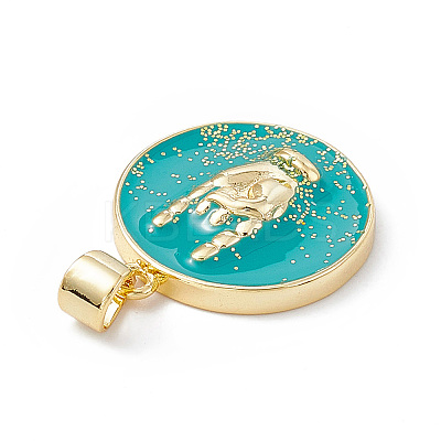 Rack Plating Brass Enamel Pendants KK-B065-03G-01-1