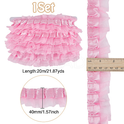 20M Double Satin Lace Edge Trim Organza Lace Ribbon OCOR-UN0001-02C-1