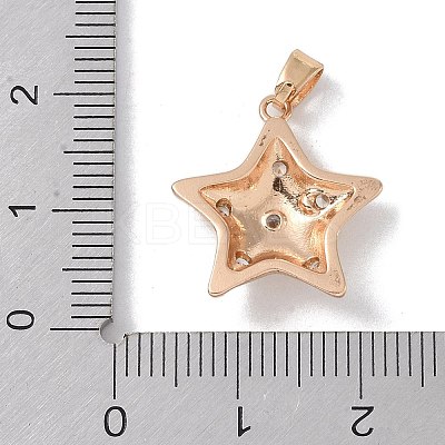 Brass Micro Pave Clear Cubic Zirconia Pendants KK-P273-02KCG-1