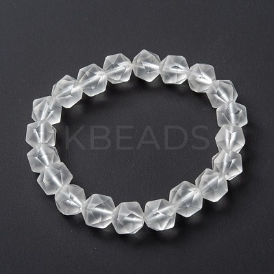 Frosted Glass Beads Stretch Bracelets BJEW-I296-10D-01-1