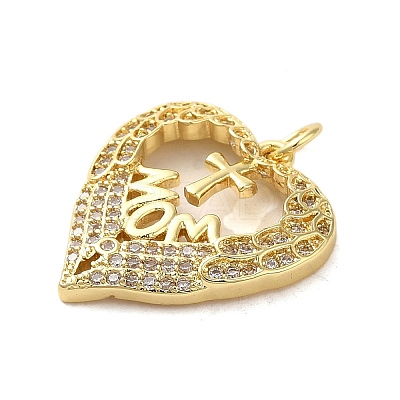 Mother's Day Brass Micro Pave Clear Cubic Zirconia Pendants FIND-Z041-20J-1