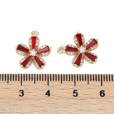 Rack Plating Brass Micro Pave Cubic Zirconia Pendants KK-C082-01G-03-1