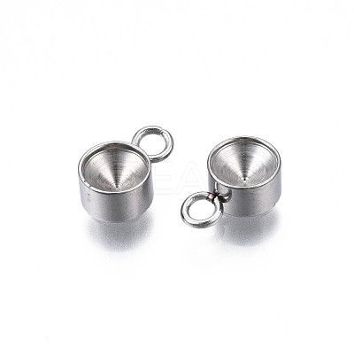 Non-Tarnish 201 Stainless Steel Pendant Rhinestone Settings STAS-S057-44D-P-1