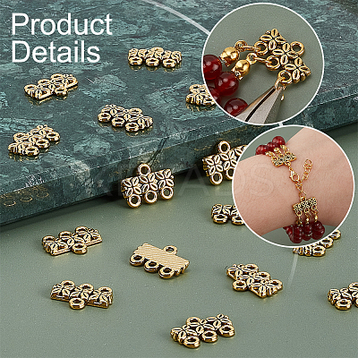 80Pcs Tibetan Style Zinc Alloy Chandelier Components Links FIND-PH0023-04AG-1