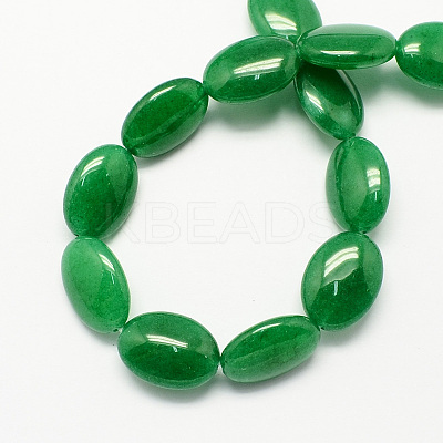 Flat Oval Gemstone Dyed Natural Malaysia Jade Stone Beads Strands X-G-S113-19-1