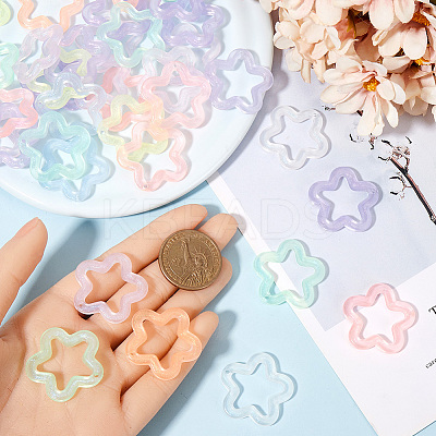 100Pcs Transparent Luminous Acrylic Pendants TACR-SP0001-18-1