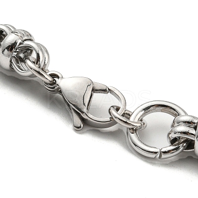 Non-Tarnish 304 Stainless Steel Ring Link Chain Bracelet BJEW-C042-09P-1